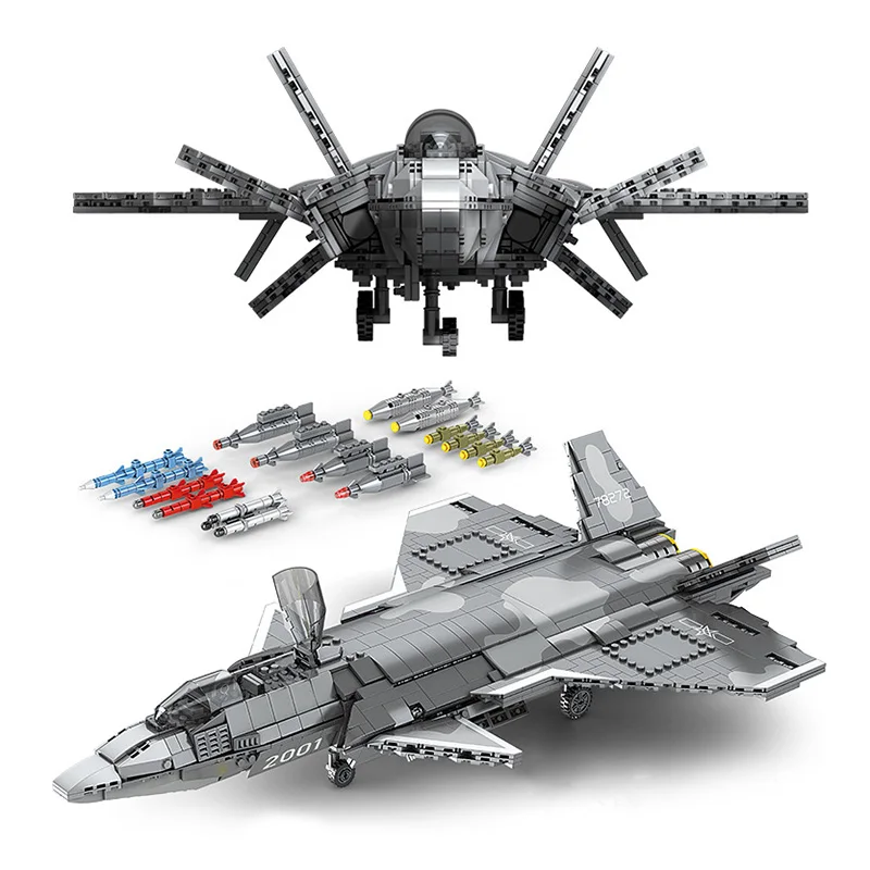 

High Tech MOC Toys Building Blocks Combat Aircraft Model Battlefield Weapon Series Small Particle Assembly Brick Christmas Gift