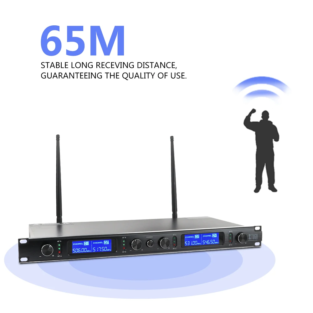 XTUGA Одежда высшего качества EW240PLUS 4 канала Беспроводной система микрофонов UHF караоке Системы беспроводные 2 ручной& 2 поясной дома Вечерние