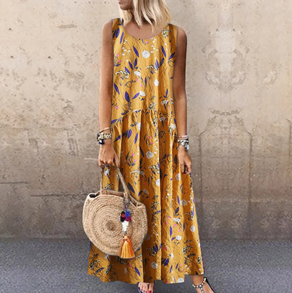 Африканские платья для женщин большие размеры богемное платье с круглым вырезом