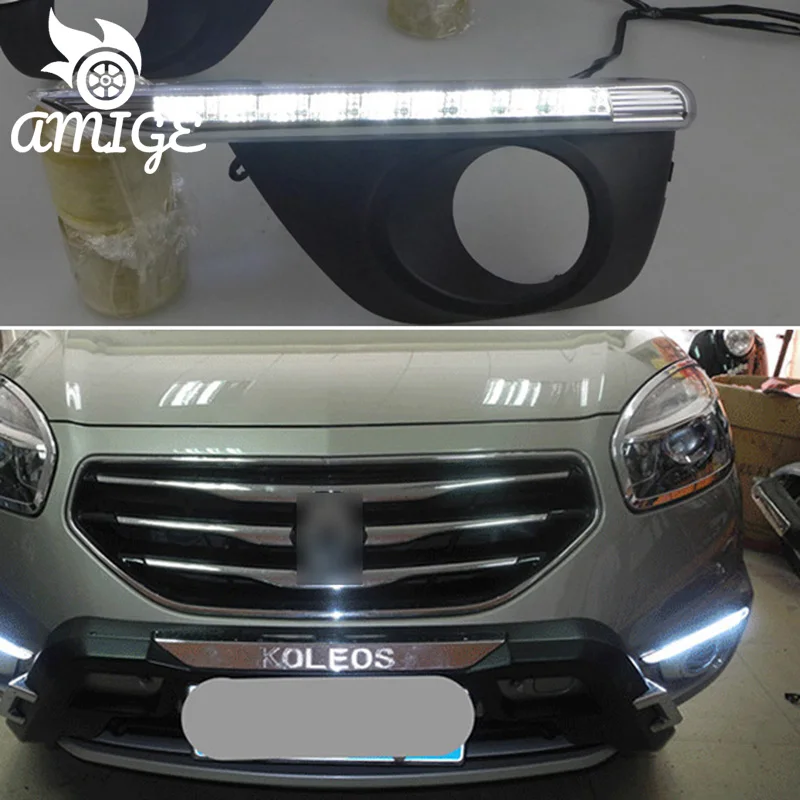 

Car LED DRL Headlight For Renault Koleos 2011 2012 2013 2014 Daytime Running Light Auto Daylight With Fog Lamp Covers