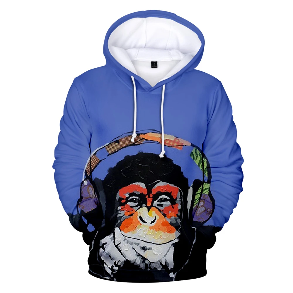 

Men's Super Dalian Hoodie Cool Animal Chimpanzee Harajuku 3D Hooded Pullover Men's Jacket Hip Hop Street Men's Sweatshirt