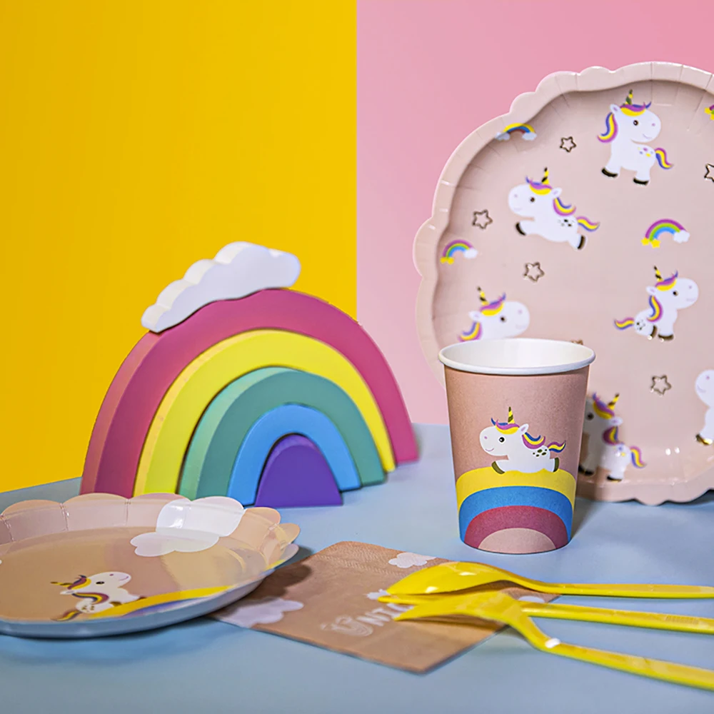 Украшение для вечевечерние в виде единорога праздвечерние чная тарелка баннер