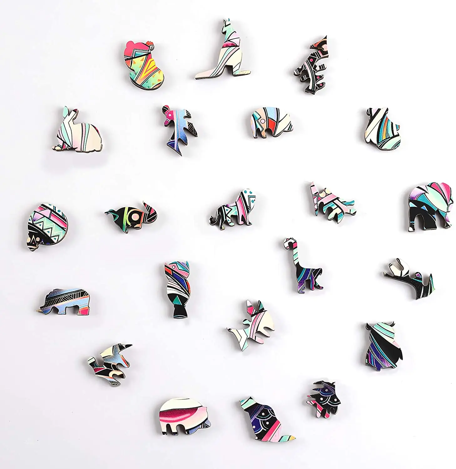 

Wooden Puzzles for Adults and Kids, Unique 153 Pieces Animal Shaped Jigsaw Puzzles, 10.9 x 7.4 inches Colorful Panda, Gift