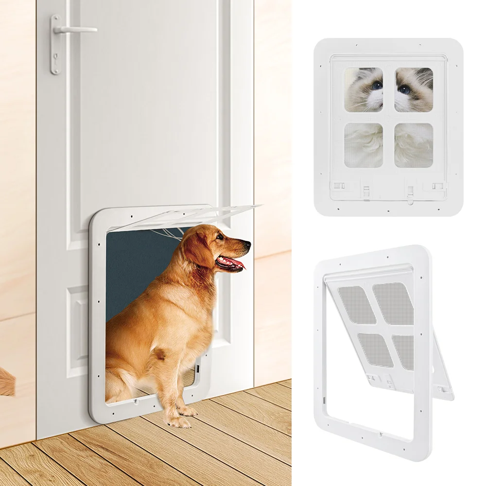 

Pet Screen Door Dog Fence Home Automatic Flap Door Gate Door Kit Cat Dogs Flap Doors Foldable Plastic Pet Dog Cat Door