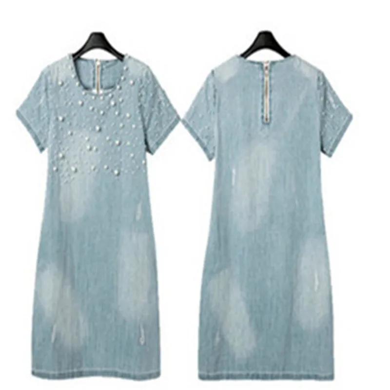 Женское джинсовое платье повседневное праздвечерние чное из денима с вышивкой