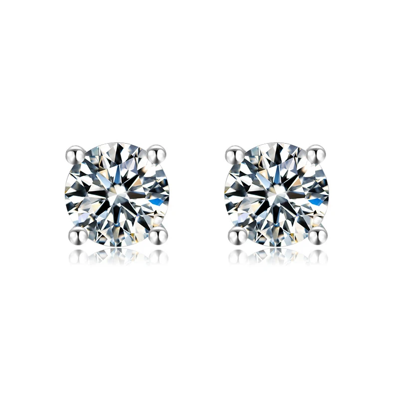 

YOYE 925 Sterling Silver 4 Prong Stud Earrings 0.5/1.0Ct D Color Sparkling Moissanite Diamond Earrings For Women Wedding