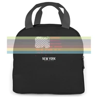 american flag new york brooklyn new design print print homme women men portable insulated lunch bag adult