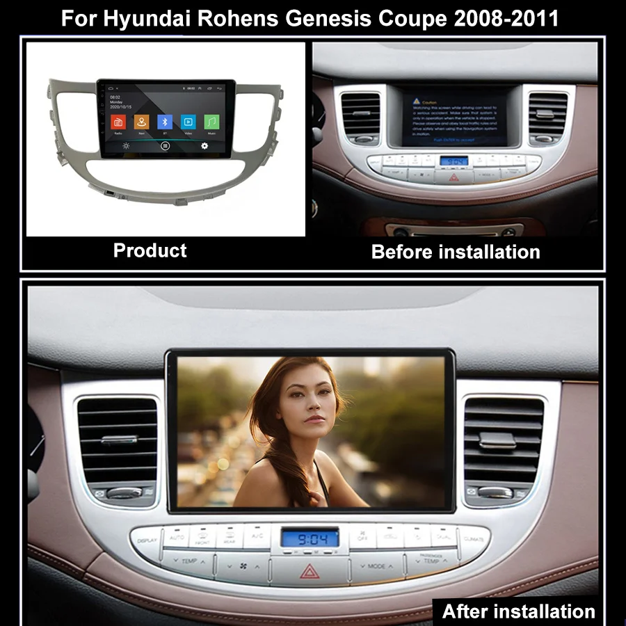 

Автомагнитола на Android 11 для Hyundai Rohens Genesis Coupe 2008-2011, автомобильная аудиосистема, мультимедийный плеер с GPS-навигацией, головное устройство, Авторадио