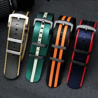 new nato strap 20mm 22mm watch strap gloss smooth nylon seatbelt for james bond 007 military waterproof watch band c