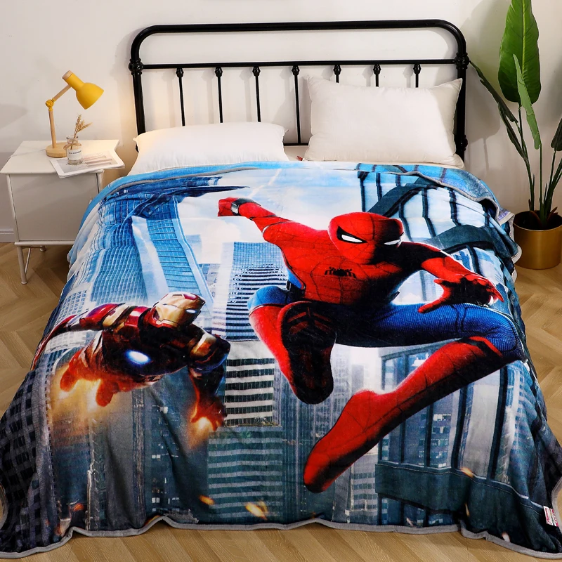Новое толстое одеяло Disney Человек паук Железный человек брошенное на кровать диван утреннее для кровати
