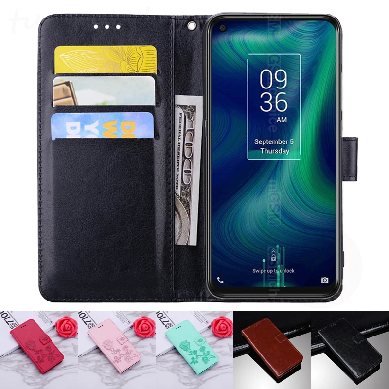 Кожаный чехол с откидной крышкой для TCL 10 Pro T799H 10L SE Plus бумажник из искусственной
