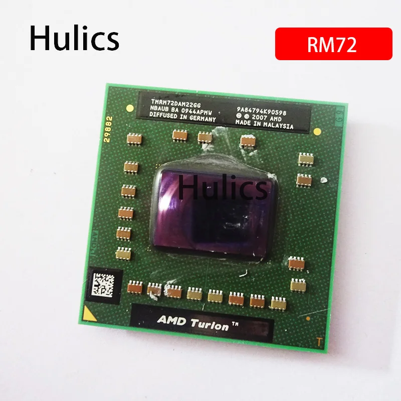 

Hulics б/у AMD Turion 64 X2 Мобильная технология телефон 72 RM72 2,1 ГГц двухъядерный двухпотоковый ЦП процессор TMRM72DAM22GG