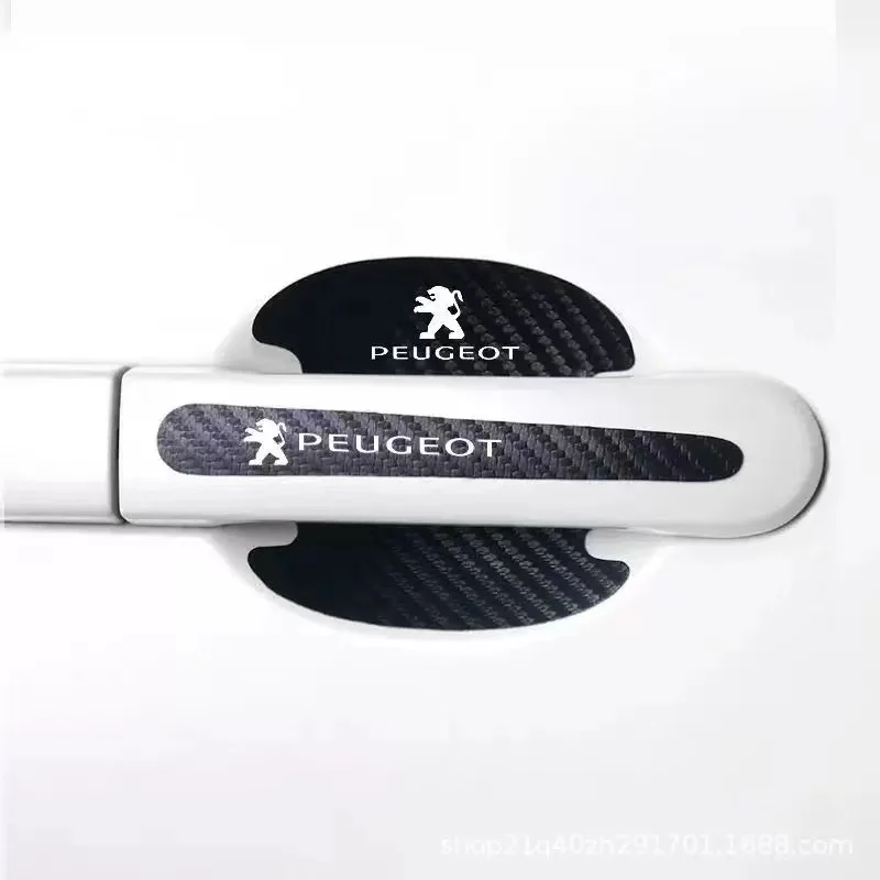 

4 Doors 8 PCS Door Bowl Handle Protective Stickers For PEUGEOT 106 206 306 406 107 207 307 407 301 308 2008 3008