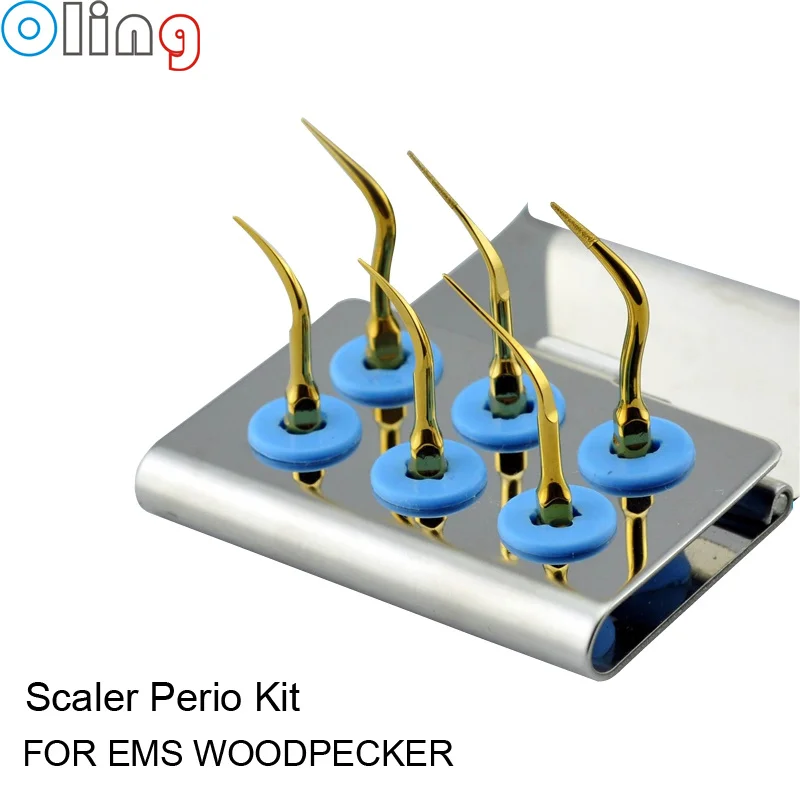 

Dental Ultrasonic Scaler Tip Kit P1T x2 P3T P4T P3DT P4DT Scaler Perio Kit Gold Scaler Tips Fit EMS WOODPECKER Scaling AT12