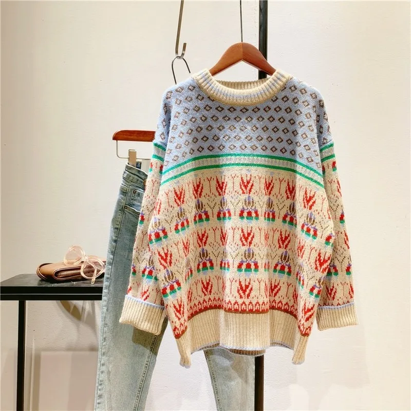 

Women Pullover Knitted Jumper Autumn Winter o-neck Pullovers Casual Sweaters Women Shirt Long Sleeve Short Slim Sweater Girls