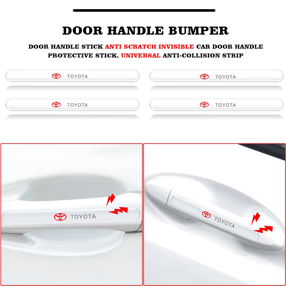 

4Pcs Car Anti-Collision Scratch Door Protection Decal Car Bumper Strip For Toyota Corolla Camry Rav4 Yaris Auris Avensis Prius