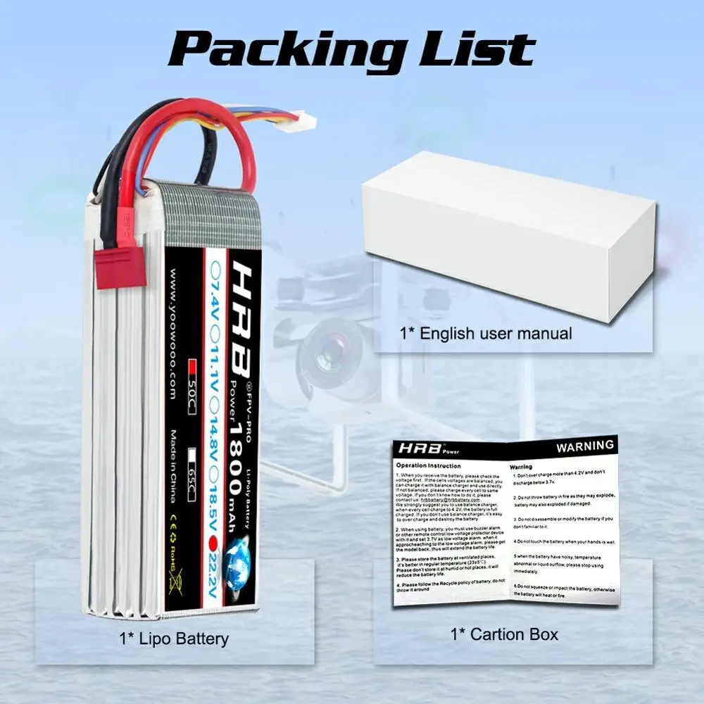 аккумулятор hrb lipo 111 в 1800 мач 50c 3s 222 6s 116 в