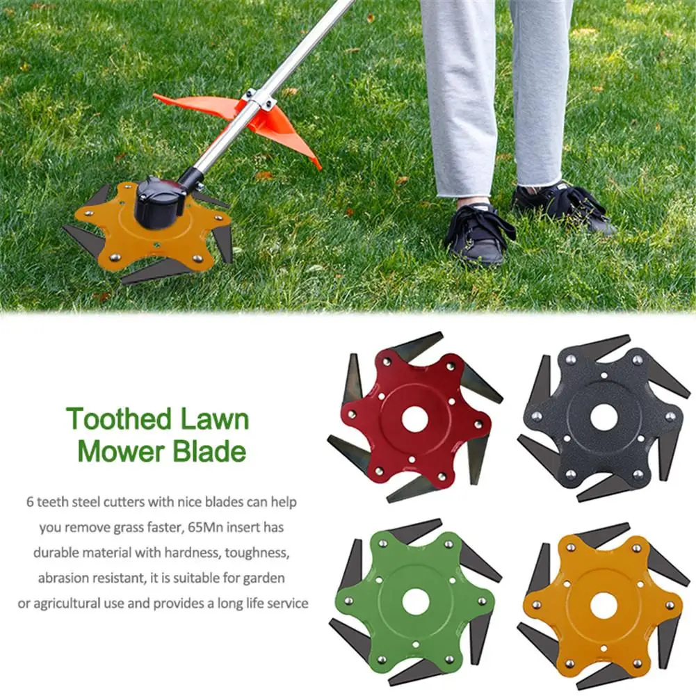 

Lawn Mower Head Cutter Toothed Lawn Mower Blade 6 Steel Razor Replacement Trimmer Weeding Machine Accessorie Garden Tools #CW
