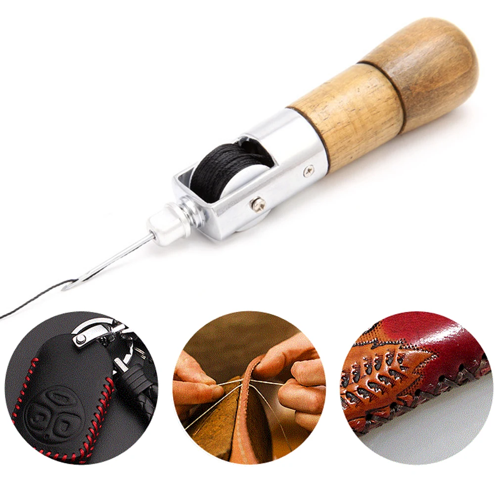 

Sewing Awl Lock Stitching Leather Hand Stitcher Thread Needles Kit Fabric Craft Stitch Leather Fabric Taper Needle Awl Tool