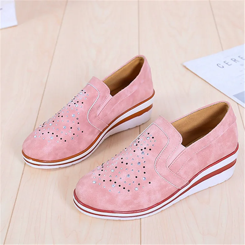 

2020 new women's shoes rhinestone exports fall slope with casual increase