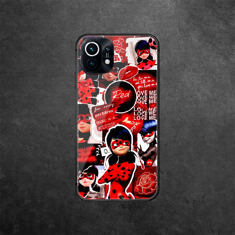 

Ladybugs Cartoon Girl Tempered Glass Phone Case Cover For Xiaomi Mi Poco A F X 2 3 8 9 10 11 T Pro Lite Ultra Max Nfc Shell