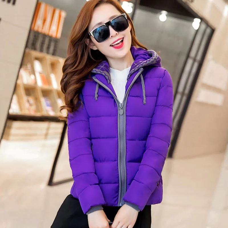 Короткая зимняя и осенняя куртка женская парка пуховое пальто 2019 теплая толстая