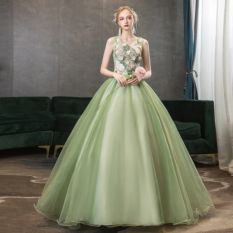 Женское платье без рукавов Quinceanera роскошное бальное с v-образным вырезом и