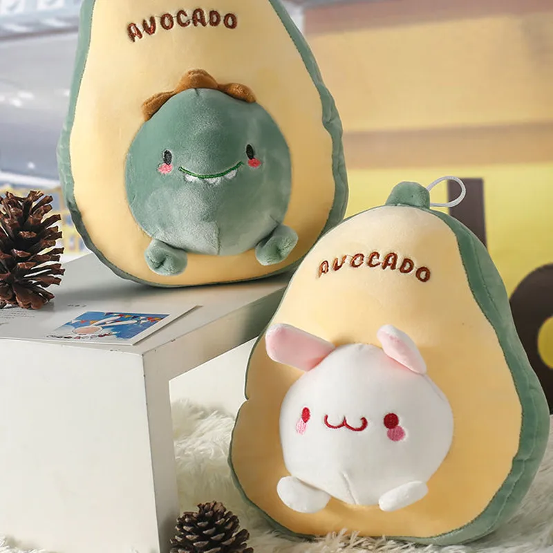 

30x20cm stretch velvet Japanese avocado plush toy bunny bear dinosaur expression kawaii cute pillow girl gift