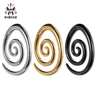 kubooz latest fashion stainless steel gold black ellipse ear weight gauges stretchers body piercing jewelry ear clip expanders