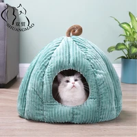 shuangmao pet cat cave bed indoor kitten house warming for cats dogs nest collapsible cute puppy mats sleeping winter products