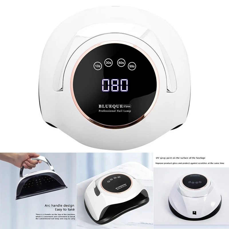

BLUEQUE 180W 60 Led Nail Light Therapy Machine Induction Lamp Dryer Nail Polish Glue Quick-Drying Uv Gel Nail Polish