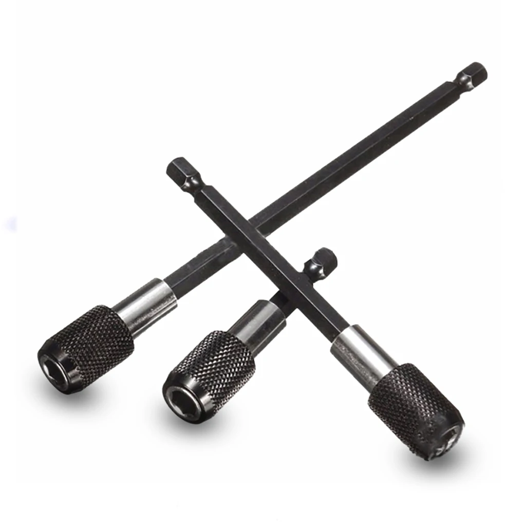 

3 Pcs/set 6.35mm Pneumatic Screwdriver Quick Release Bit Holders Self-locking Rods Hexagon Shank and Socket Woodworking Handtool