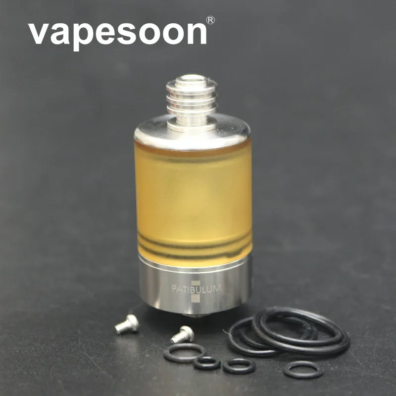 

Vapesoon Patibulum Style RTA 3.5ml MTL RTA Tank 22mm Atomizer Single Coil Cooling Drip Tip PEI Tube e-Cigarette Stainless Steel