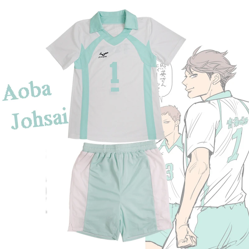 

Haikyuu Cosplay Costumes Aoba Johsai Volleyball Jersy Uniform Set Short Sleeve Oikawa Tooru Halloween Sportswear