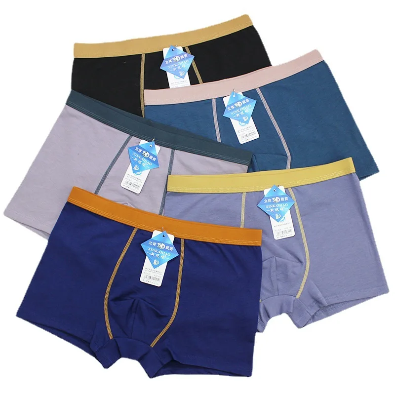 5 pcs Boxer Mens Underwear Men Cotton Underpants Male Pure Men Panties Shorts Underwear Boxer Shorts Cotton Solid 6XL 7XL