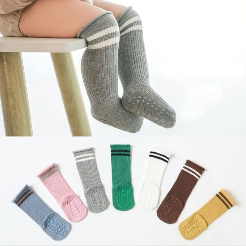 

Kids Girls Socks Baby Boys Girls Cotton Breathable Stripe Soft Sock Children Knee High Long Socks School Socks
