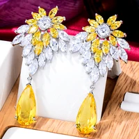 soramoore luxury double claws stud earrings trendy cubic zircon indian earrings for women wedding engagement party jewelry