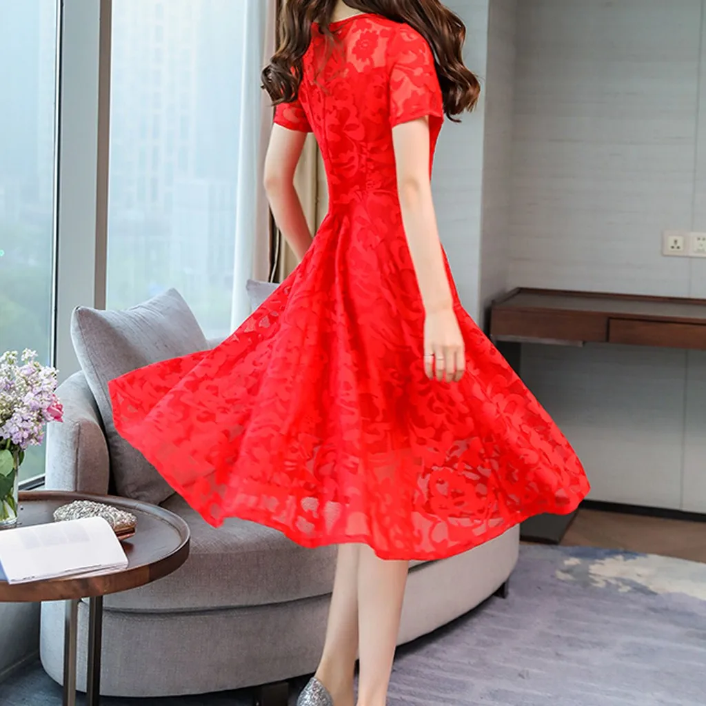 Элегантное платье женское модное осеннее кружевное с длинным рукавом размера