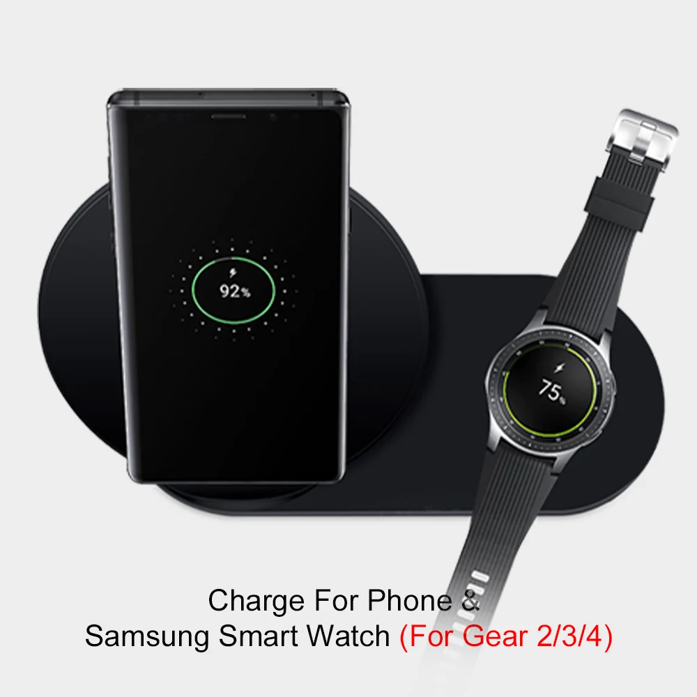 2 в 1 быстрое зарядное устройство Беспроводная зарядка для iPhone X XS MAX samsung S8 S9 Plus Note 8 9 Беспроводное зарядное устройство для samsung gear S2 S3 S4