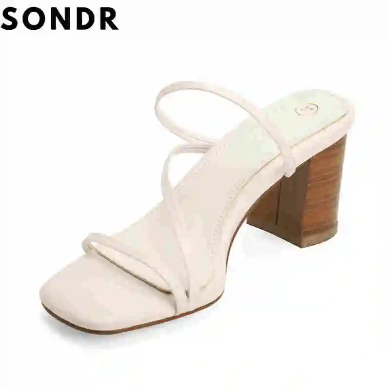 

2022 Fashion Women Sandals Thick High Heels Sandals for Ladies Casual Concise Rome Slippers Outside Female Platform Shoes White