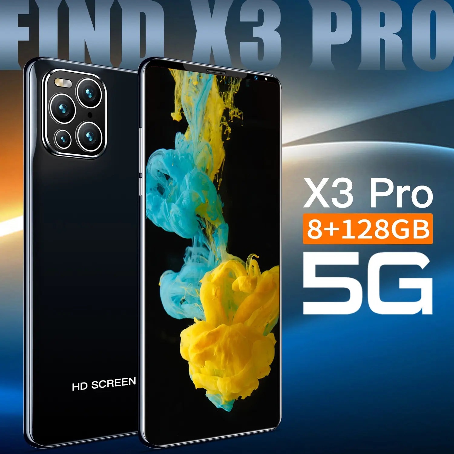 

X3 Pro Android 5.5 Inch 10.0 Fingerprint Id 8gb Ram 128gb Rom Cell Phone 1440*3040 Black Blue White Smart Phone Cheap Phone