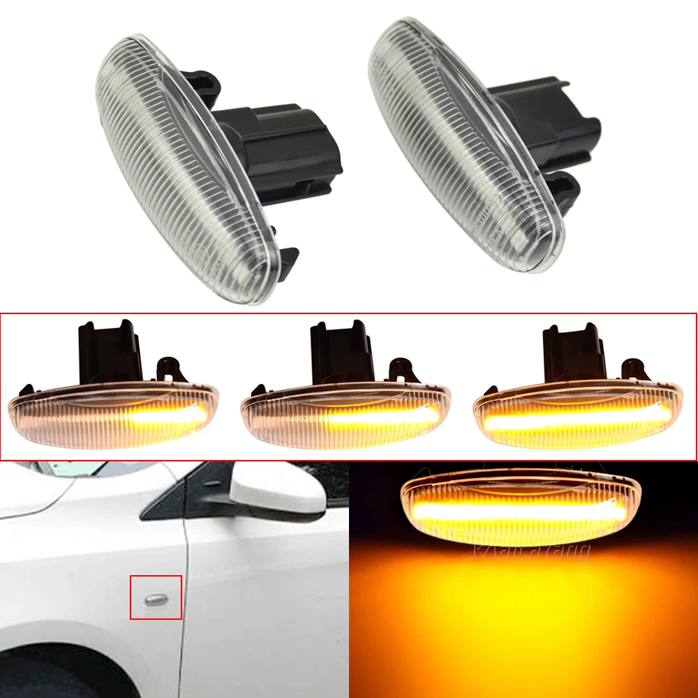 

Fender Flowing Water Lights Dynamic Side Marker Lamp Turn Signal LED Blinker For Toyota Yaris Vios Sequential Light 2014-2019