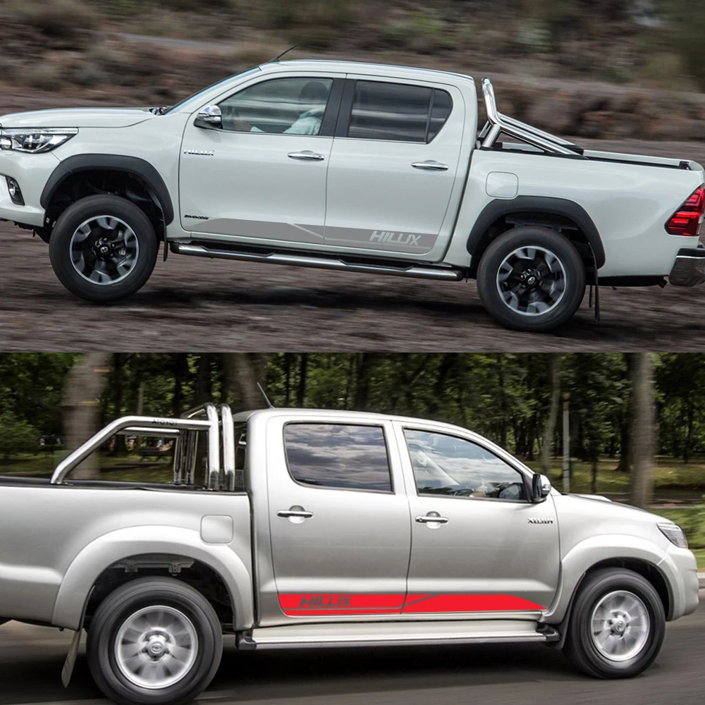 2 шт. боковые наклейки на двери автомобиля для Toyota Hilux Revo Vigo Автомобильная виниловая пленка DIY Наклейка спортивный стиль автомобильные принадлежности для тюнинга