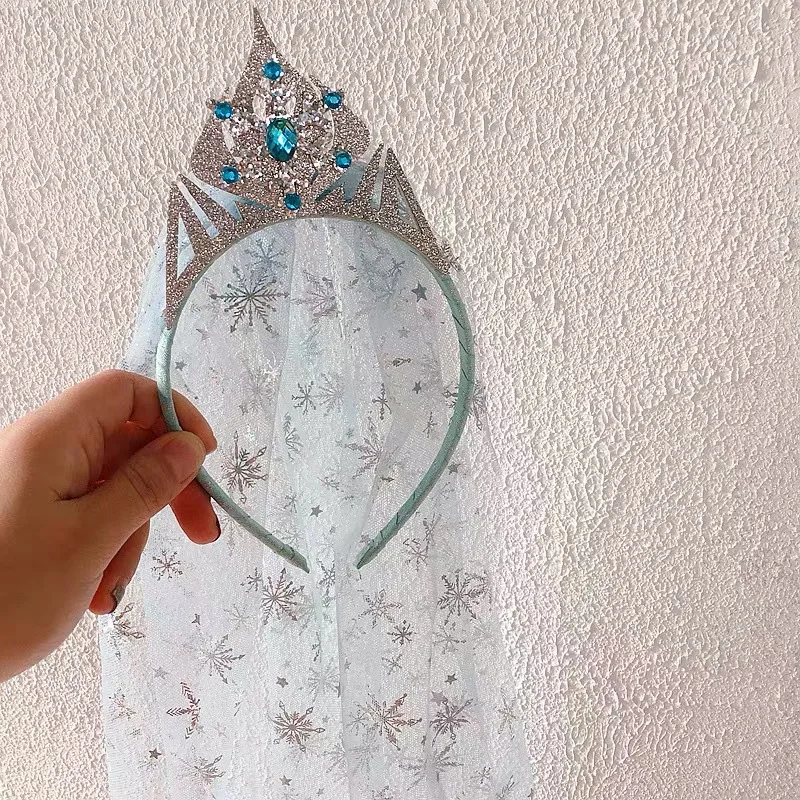 

Children's Headdress Headband Girl's Bow Princess Veil Little Crown Ornament Arnaments