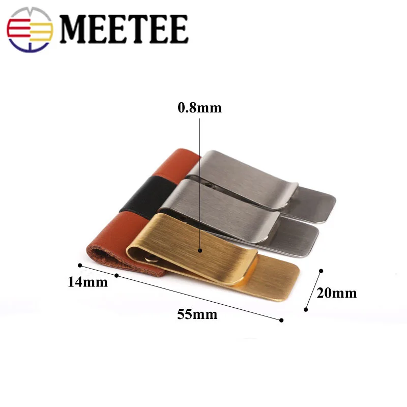 Meetee 2 шт. 20x55 мм металлическая пряжка для бумажника бумажные банкноты Зажимы денег
