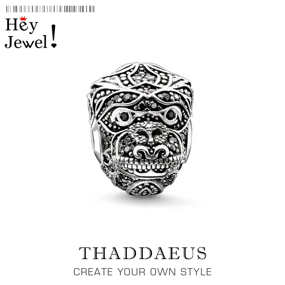 Шимпанзе черного бисера 2019 новые Серебрянные циркониевые подарок подходит