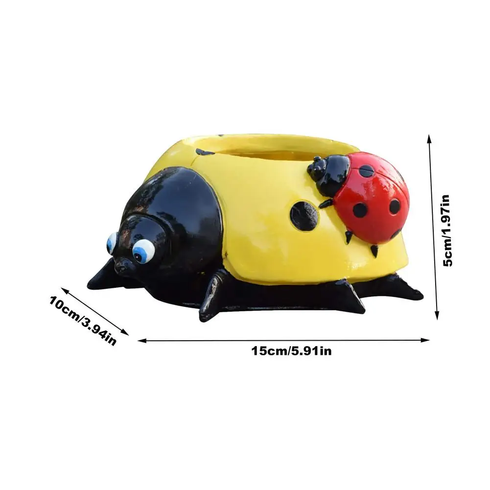 

Lady Beetle Flower Pot Succulent Planter Home Resin Decoration Simulation Animal Colorful Flower Pots For Decorative Plants