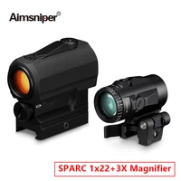 hunting sparc 1x22 vort red dot sight 3x magnifier combo holographic optical rifle scope with 20mm slide rail mount for airgun