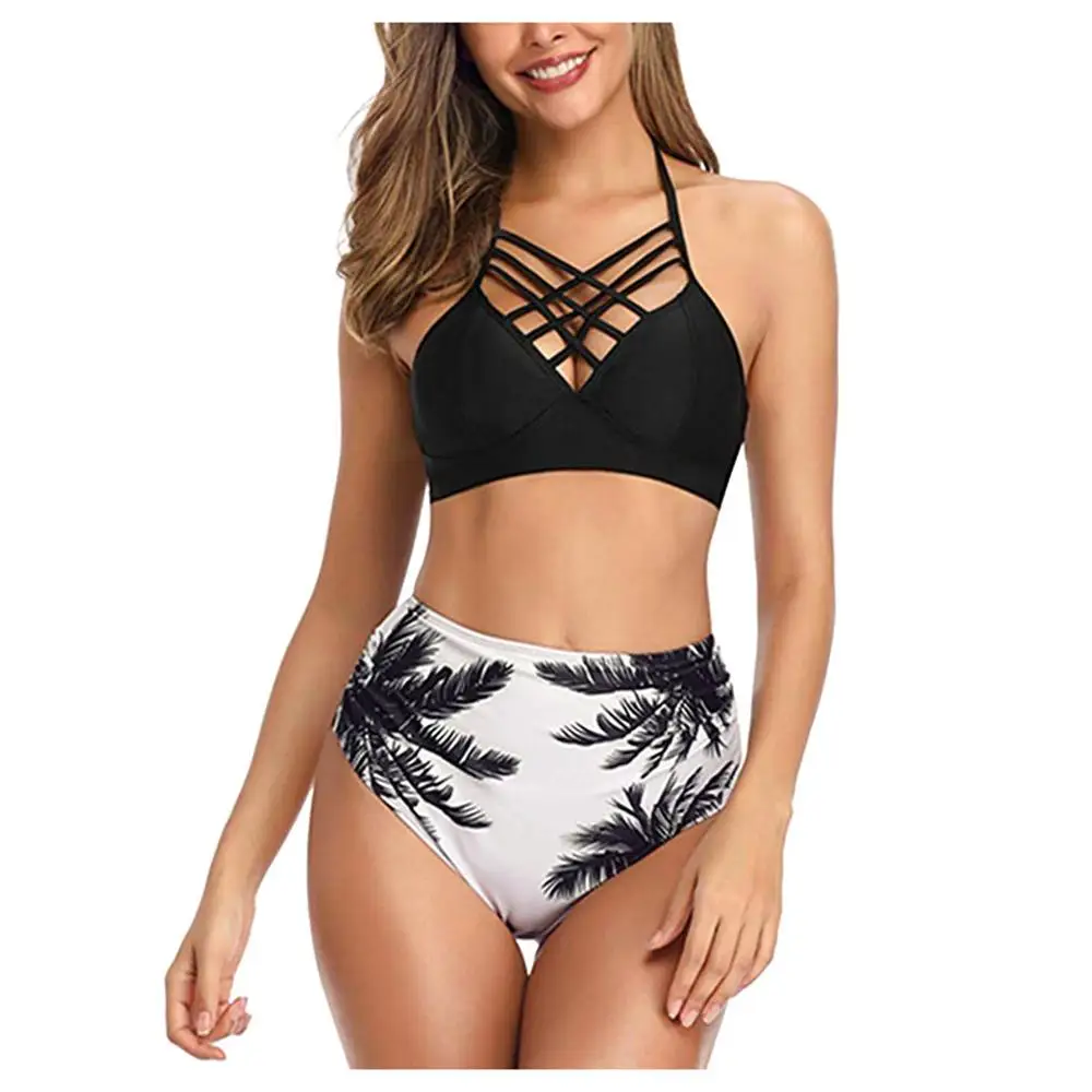 Женский комплект бикини из двух предметов повседневный купальный костюм с
