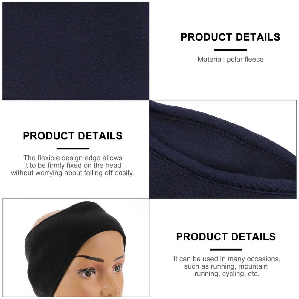 

2Pcs Windproof Hair Band Warmer Winter Headbands Stretch Hair Band Accessories